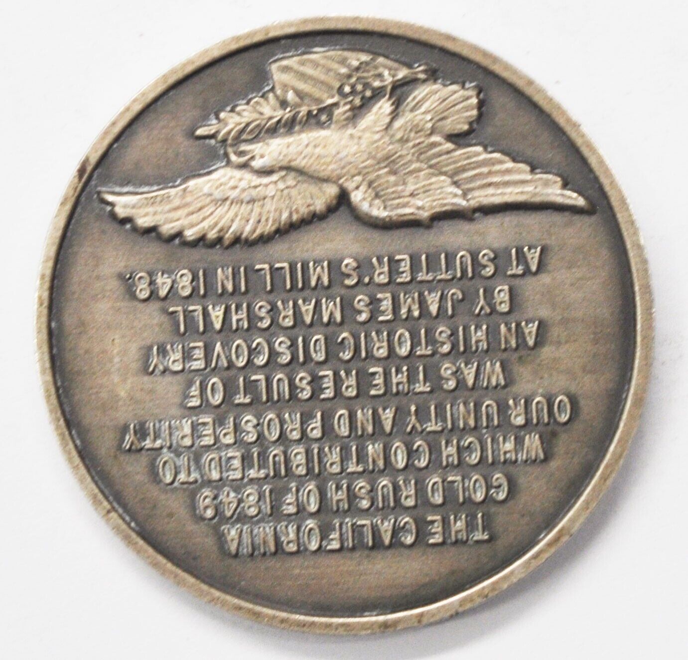 Longines Symphonette Sterling Gold at Sutter's Mill 49er Medal 40mm 35.4g