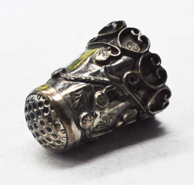 Sterling Silver Mexico Ornate Thimble 26mm x 21mm
