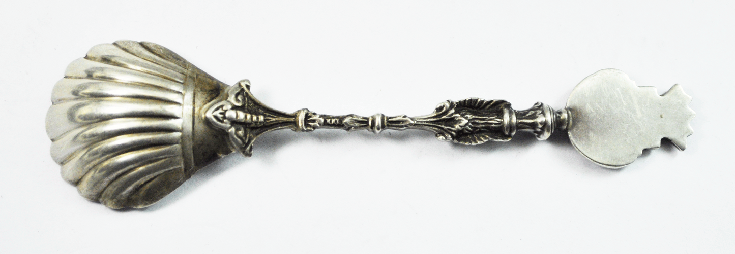 Silver Straw Westkapelle Netherlands Souvenir Shell Chocolate Sugar Spoon 4.5"