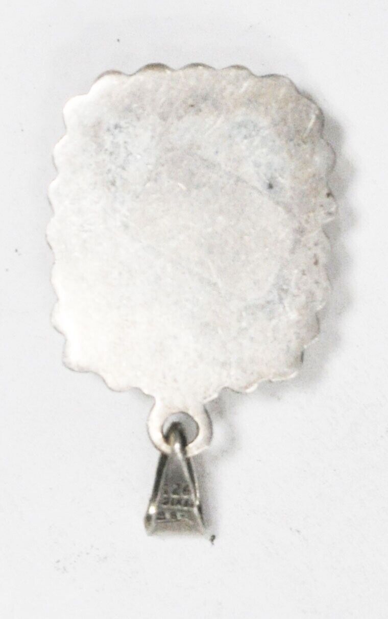 Sterling Silver Mexico TL-86 Blue Sodalite Oval Pendant Dot Halo 40mm x 23mm