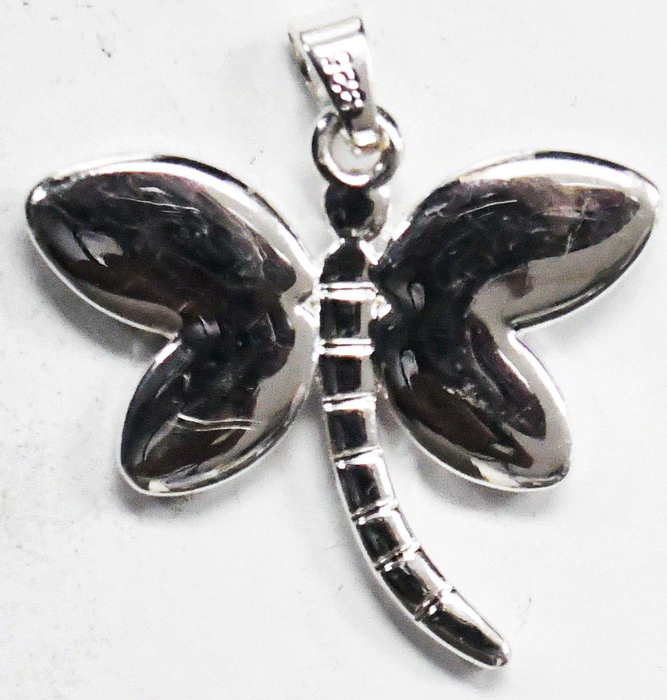 Sterling Silver Larimar Blue Dragonfly Butterfly Bug Pendant 35mm x 32mm