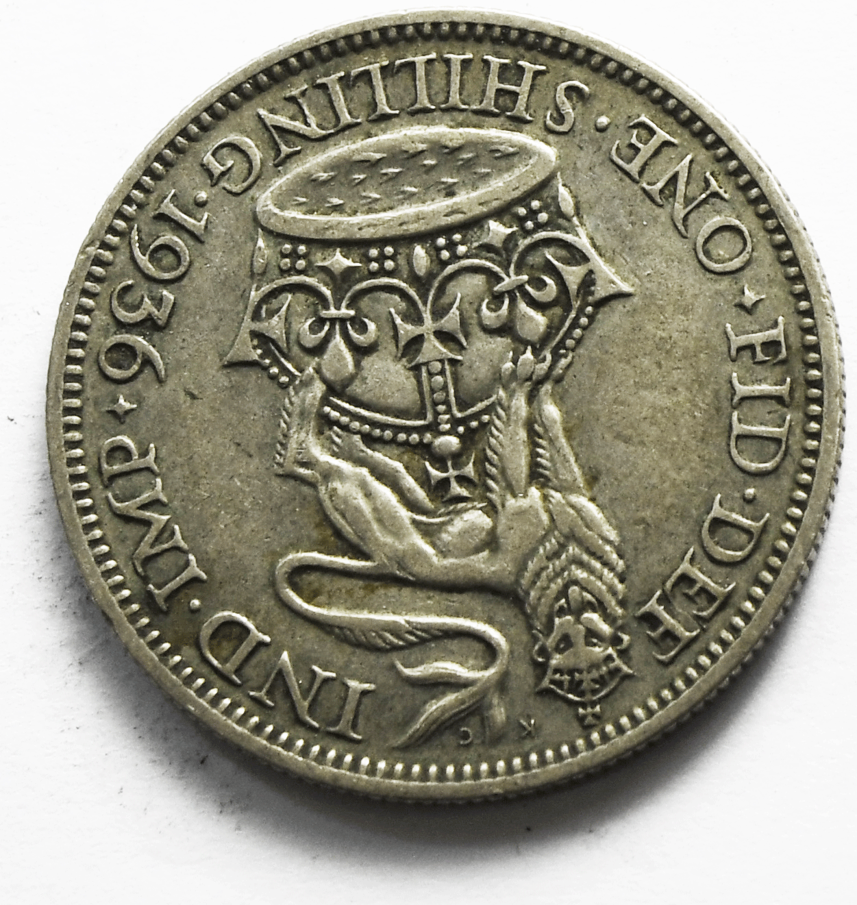 1936 Great Britain Silver One Shilling Coin KM# 833