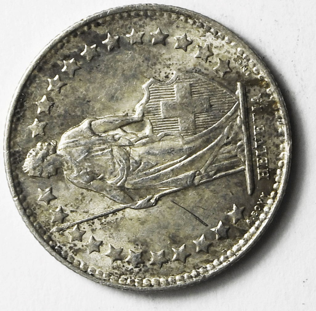 1955 B Switzerland 1/2 Half Franc KM# 23 Silver Coin