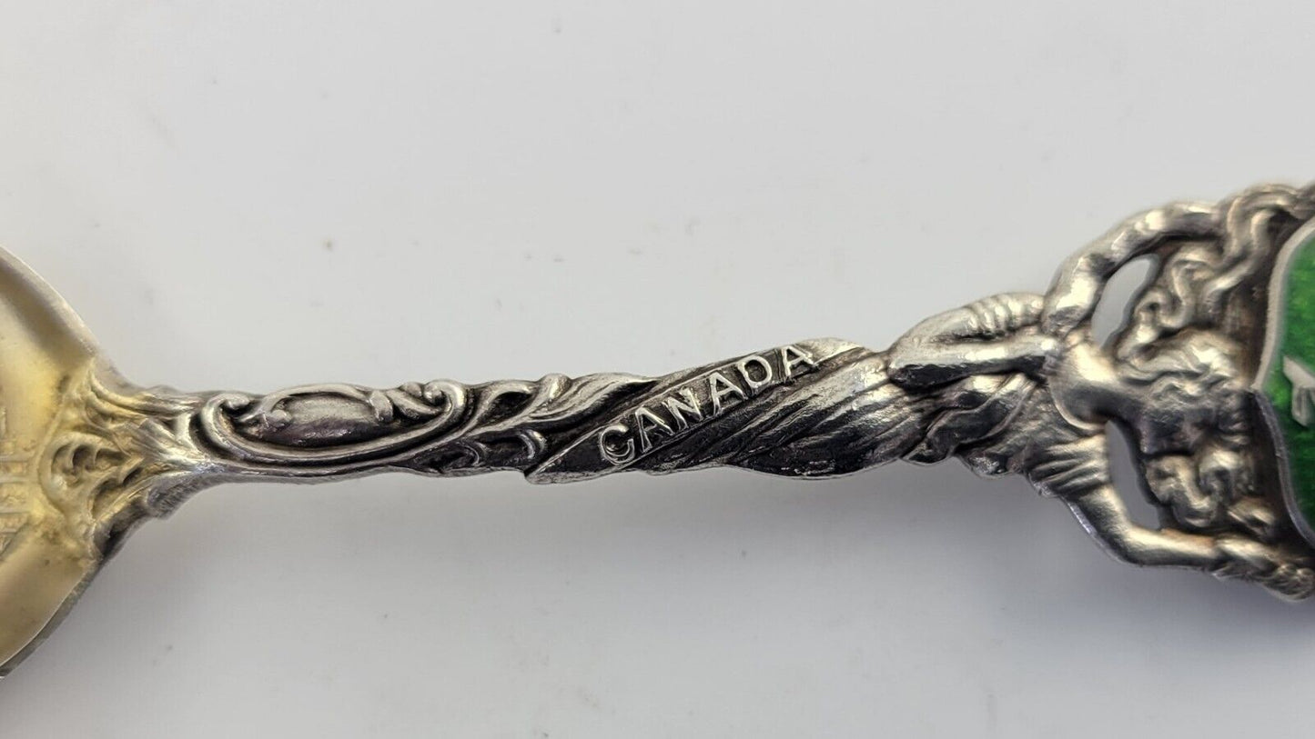Toronto Canada Enameled Sterling Silver 5 1/4" Souvenir Spoon .86oz.