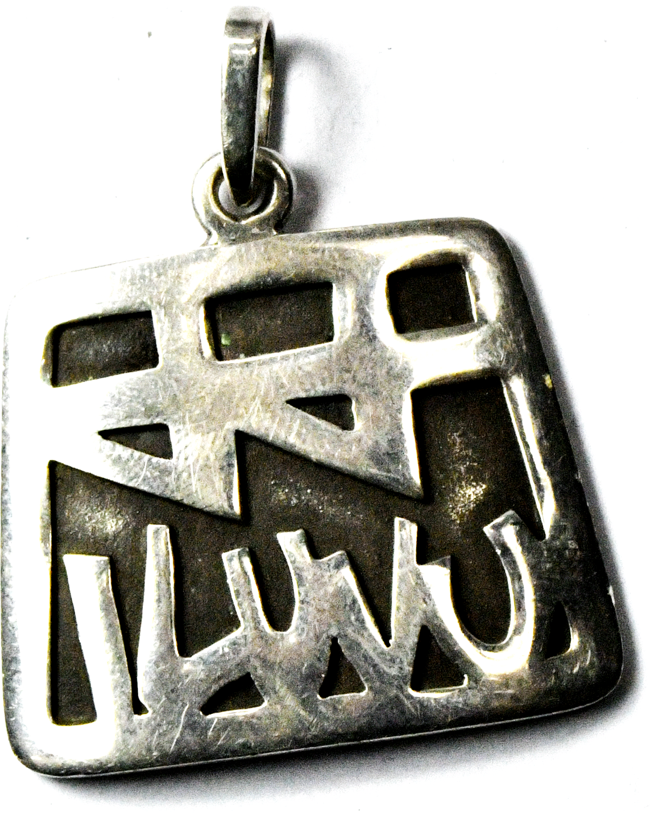 Sterling Silver Signed C I LUV U 44 Pendant 33mm x 40mm I Love You