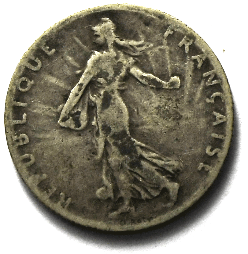 1902 France 50 Fifty Centimes Silver Coin KM# 854