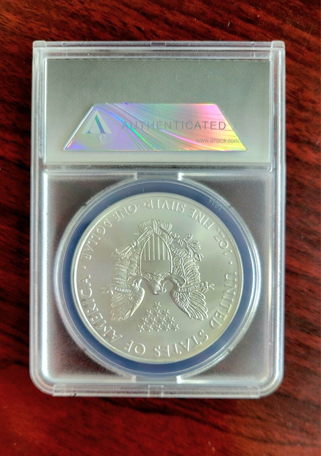 2008 American Silver Eagle $1 Graded ANACS MS 69 Certified. 999 Fine Silver