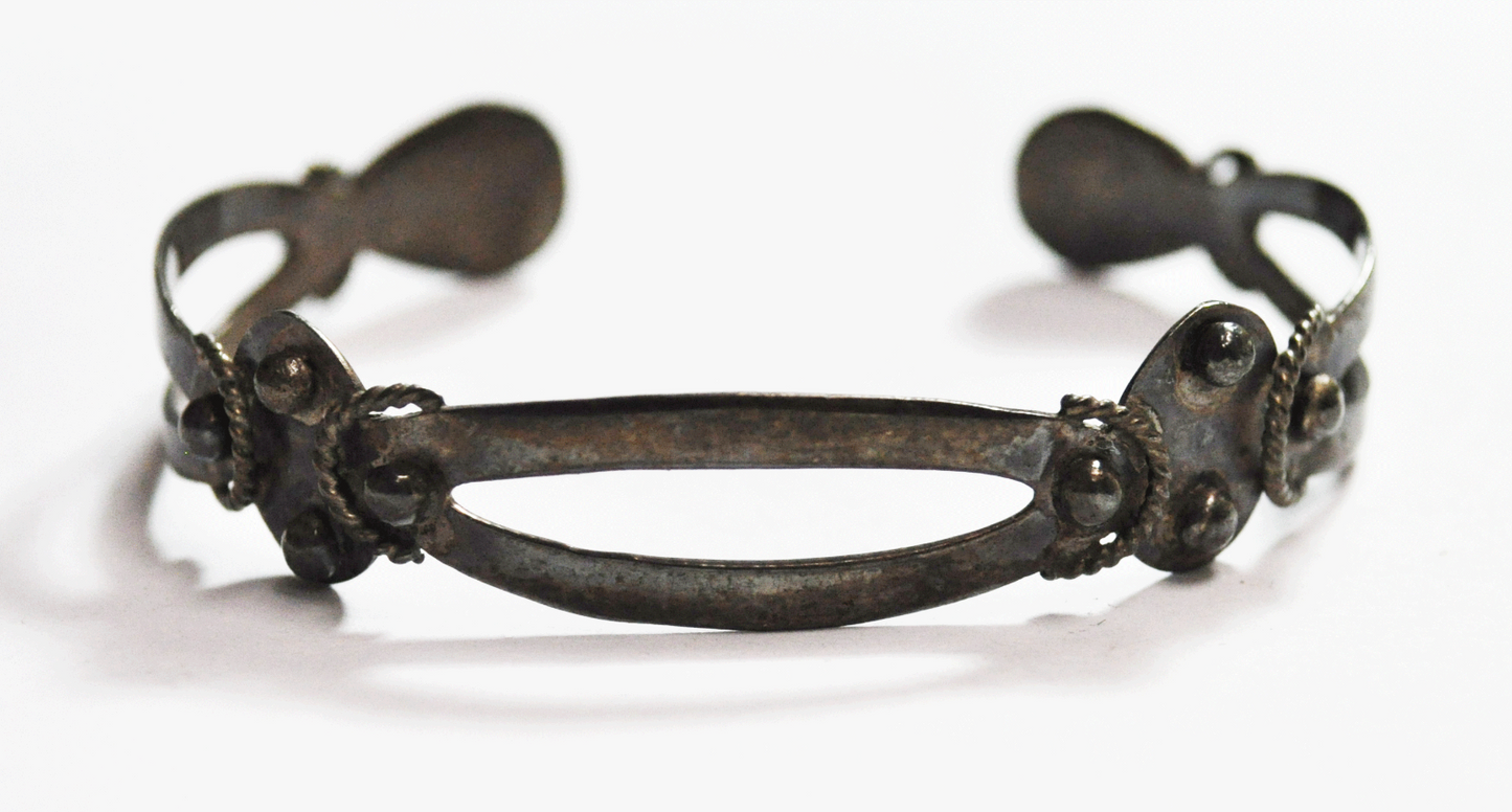 Sterling Silver Mexico Gerardo Lopez Dot Cuff 13mm Bracelet & 11mm Necklace Set