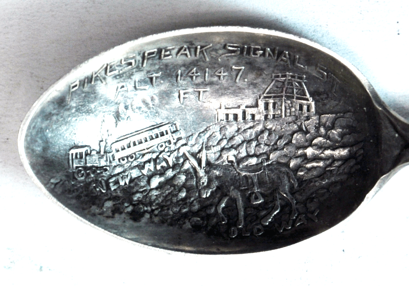 Sterling Pikes Peak Signal Station Souvenir Spoon Demitasse 3-1/2" 14,147ft