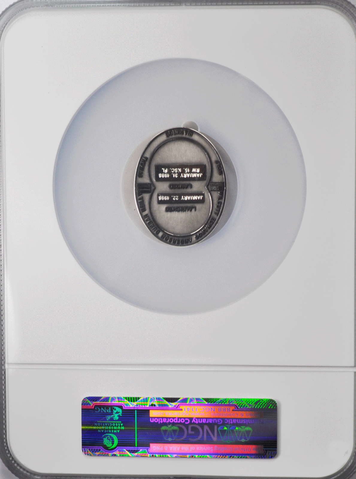 1998 STS-89 Robbins Silver Space Medal Unflown #124 NGC MS66 Endeavour