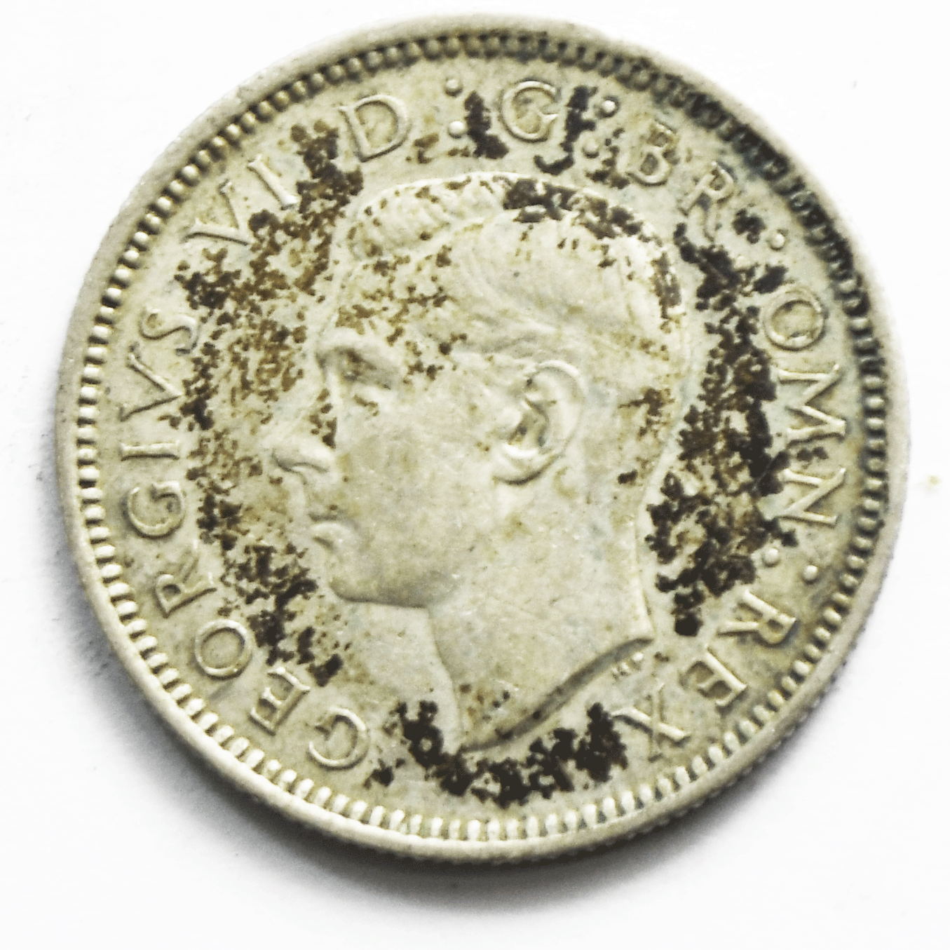 1944 Great Britain 6 Six Pence KM# 852 Silver Coin