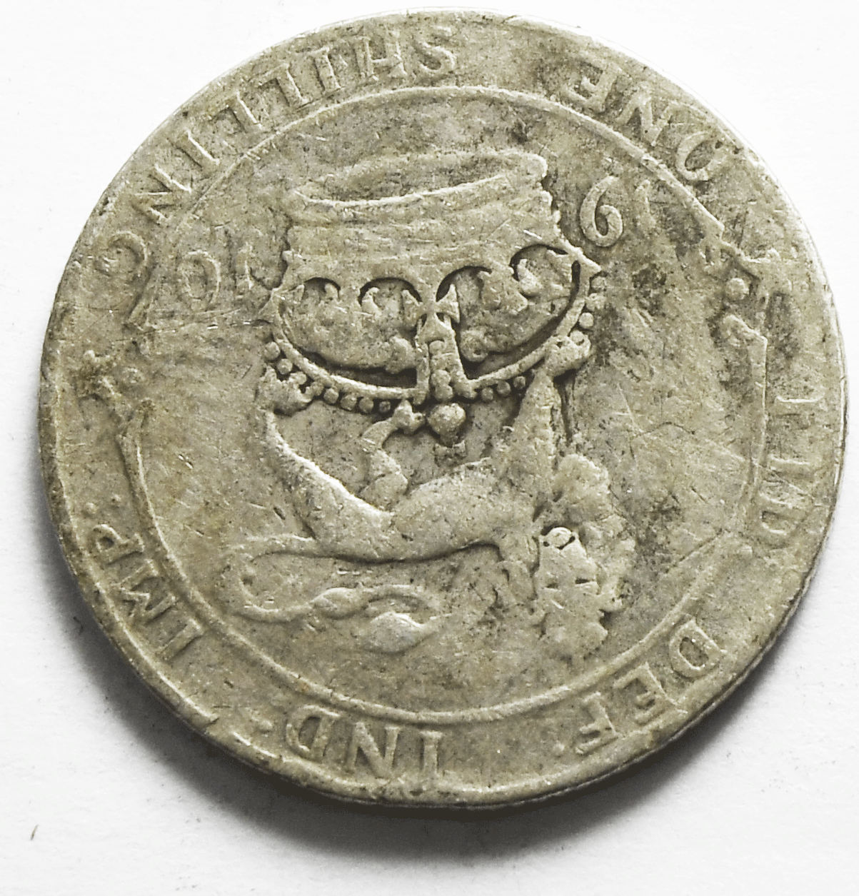 1910 Great Britain Silver One Shilling Coin KM# 800