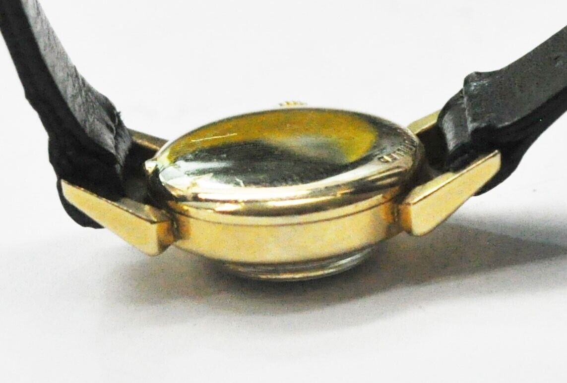 Lady Elgin Black Knight Fancy Lugs Gold Filled Wristwatch Not Running 18mm