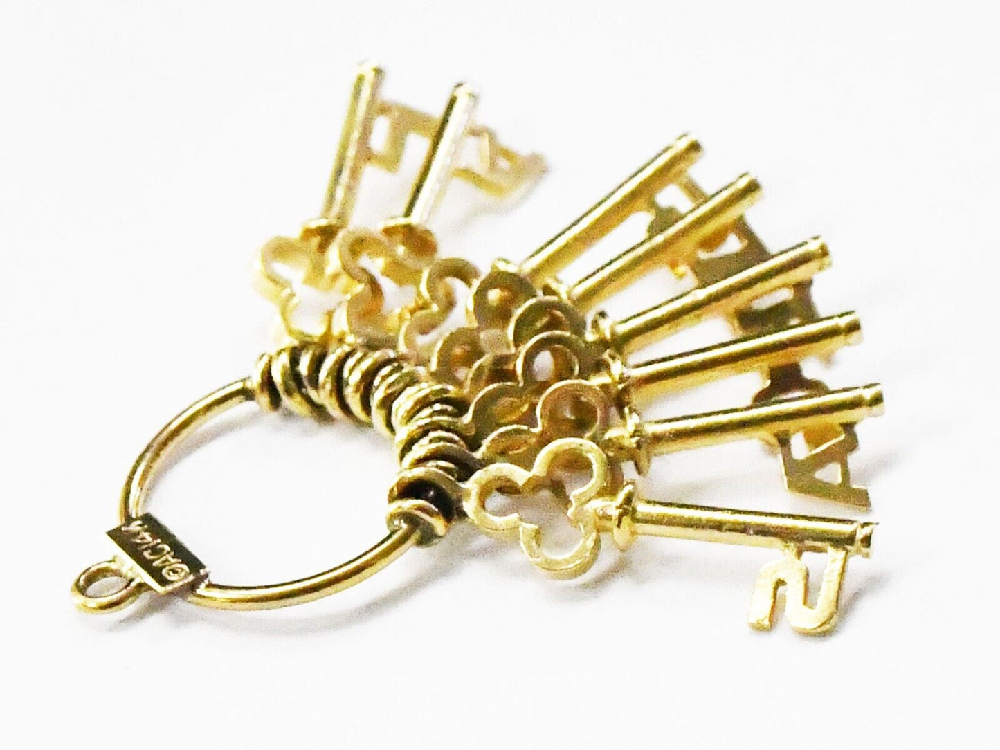 14k Yellow Gold Las Vegas 8 Eight Key Letter Charm 32mm