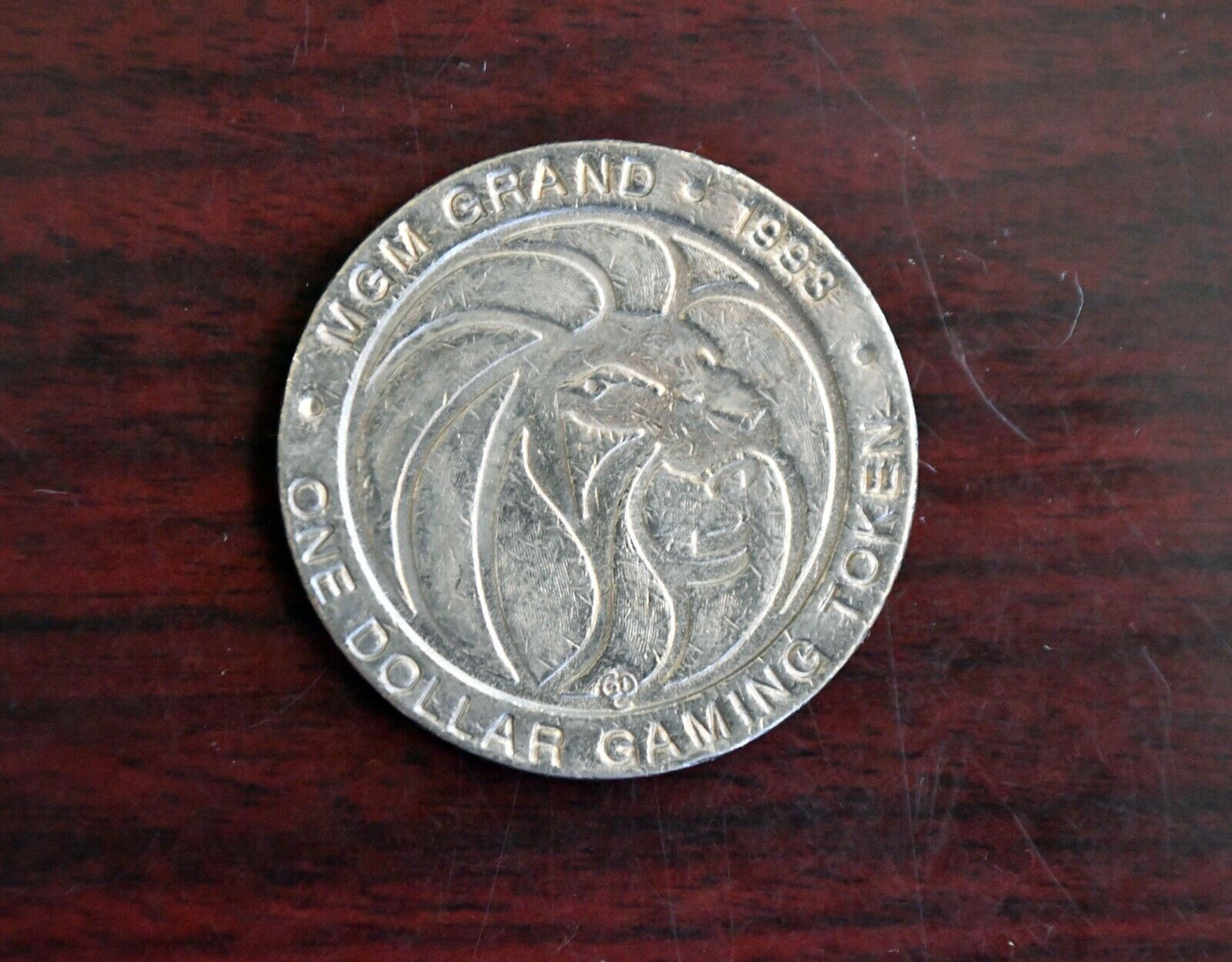 1993 MGM Grand Dina Dinosaur Dollar Gaming Token Hotel Casino Las Vegas