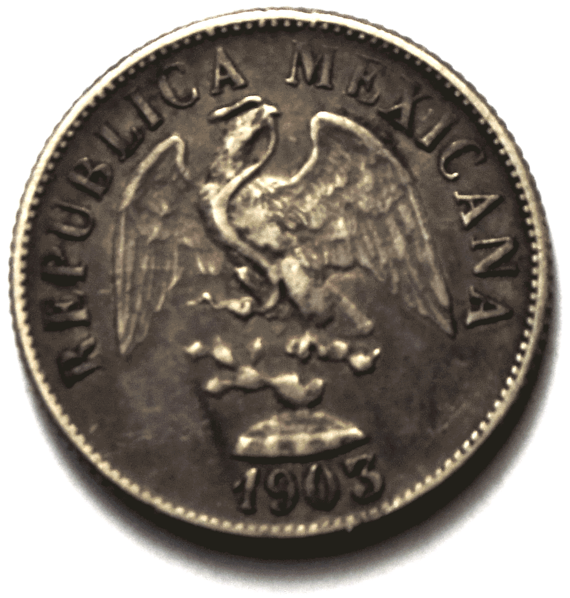 1903 Cn Mexico Second Republic 20 Centavos Silver Coin KM# 405 93,000 Minted