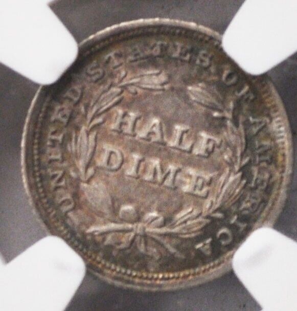 1838 H10c Seated Liberty Silver Half Dime Large Stars NGC AU55 Philadelphia