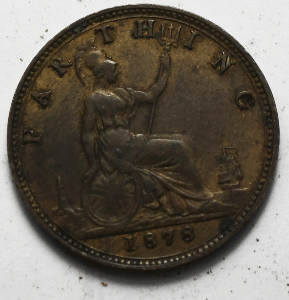 1878 Great Britain Farthing KM# 753