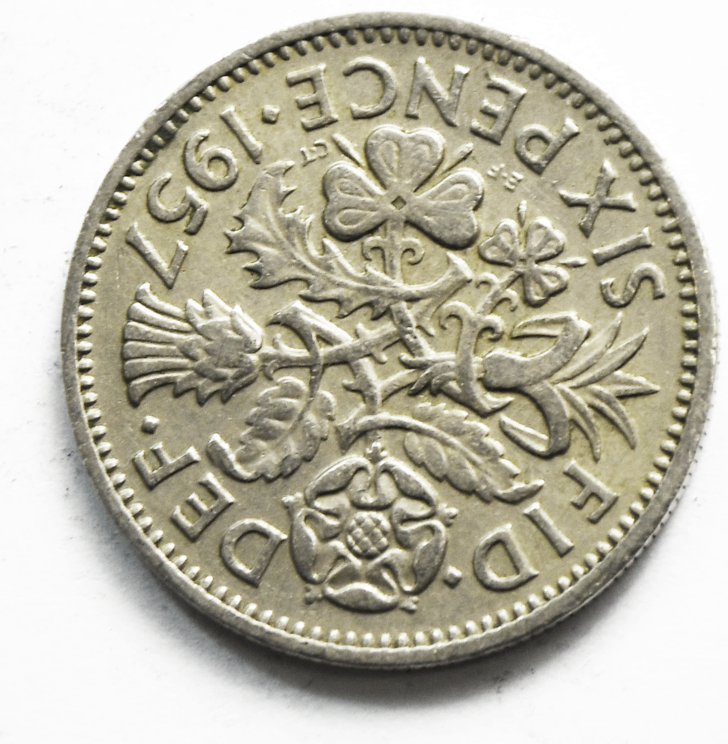 1957 Great Britain 6 Six Pence KM# 903 Copper Nickel Coin