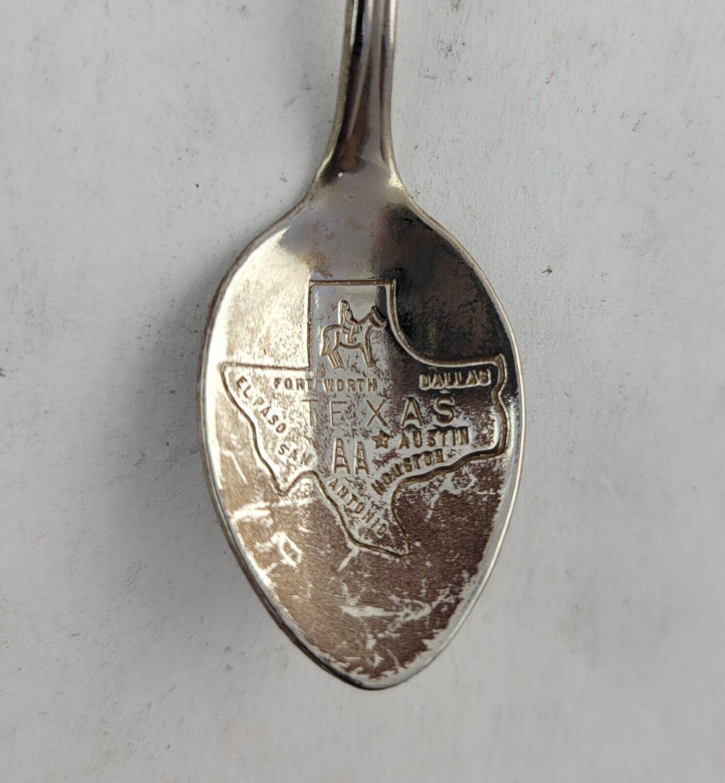 Vintage Souvenir Spoon Texas State Enameled Flag Dallas Houston Fort Worth