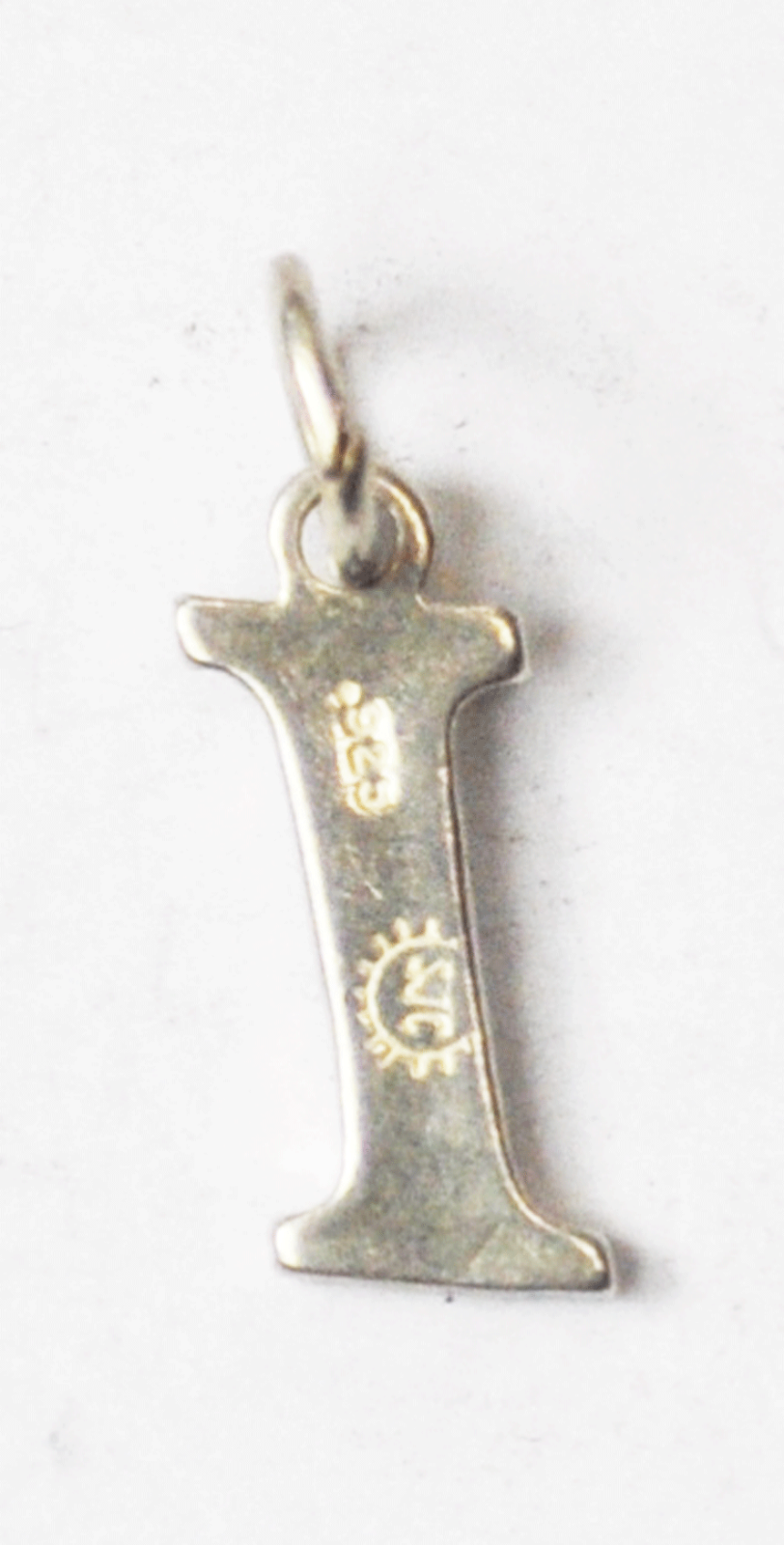 Sterling SJC Sundancer Capital Uppercase Letter I Charm 16mm x 6mm