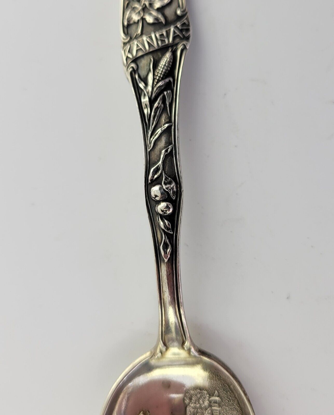Capital Building Topeka Kansas Sterling 5 3/8" Souvenir Spoon by Mechanics .69oz