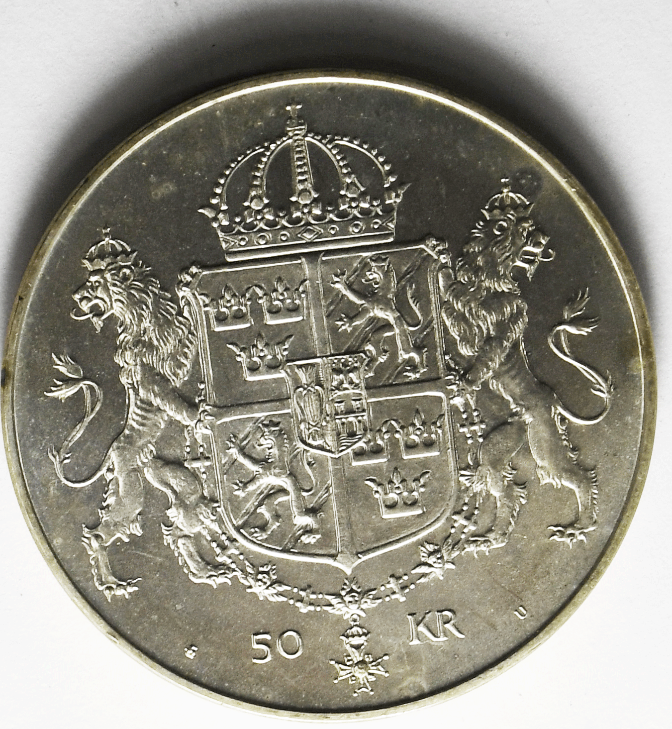 1976 Sweden 50 Fifty Kronor Silver Coin KM# 854