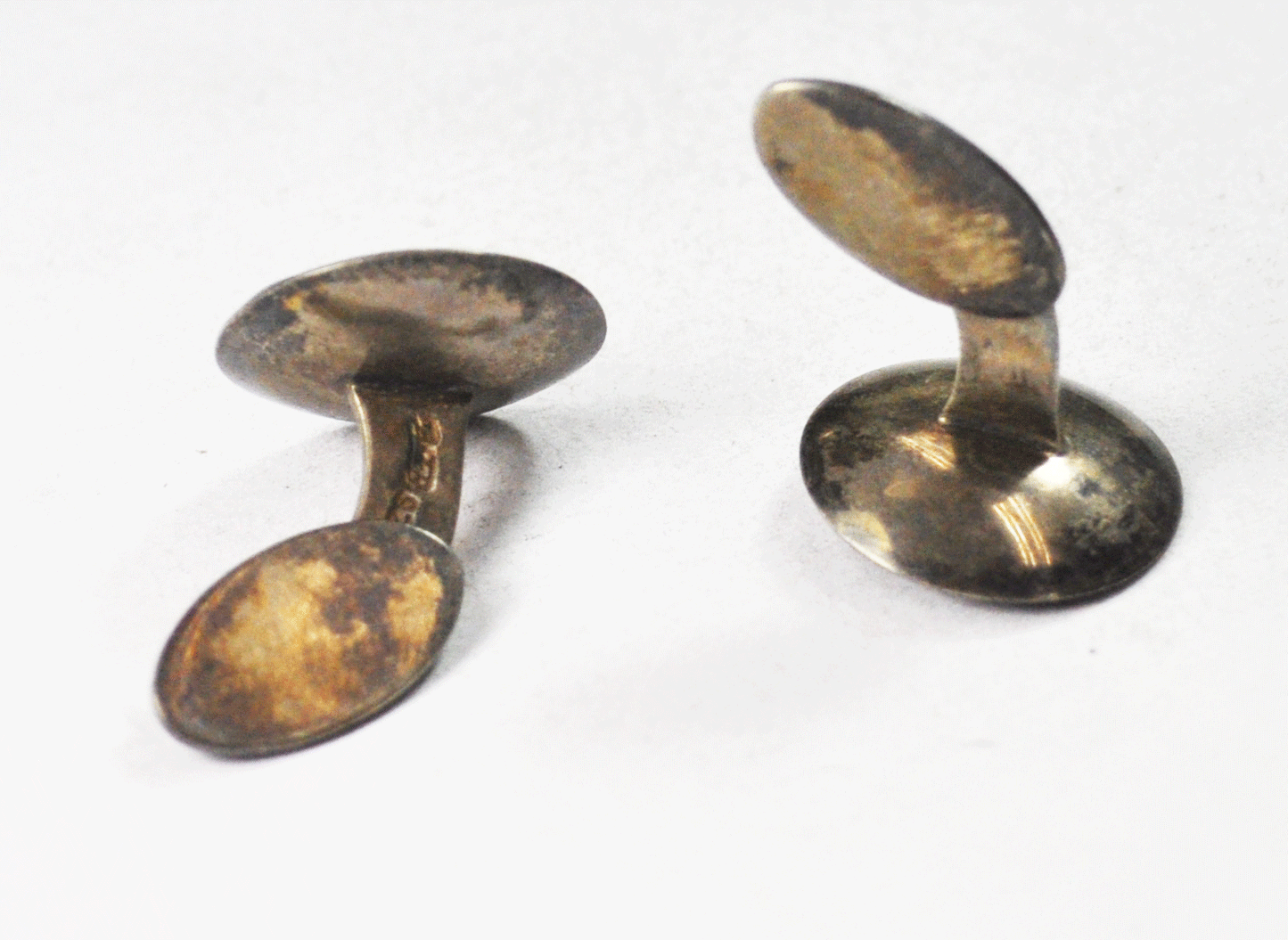 Sterling Silver Brodrene Bjerring Denmark Round Modernist Cufflinks 20mm