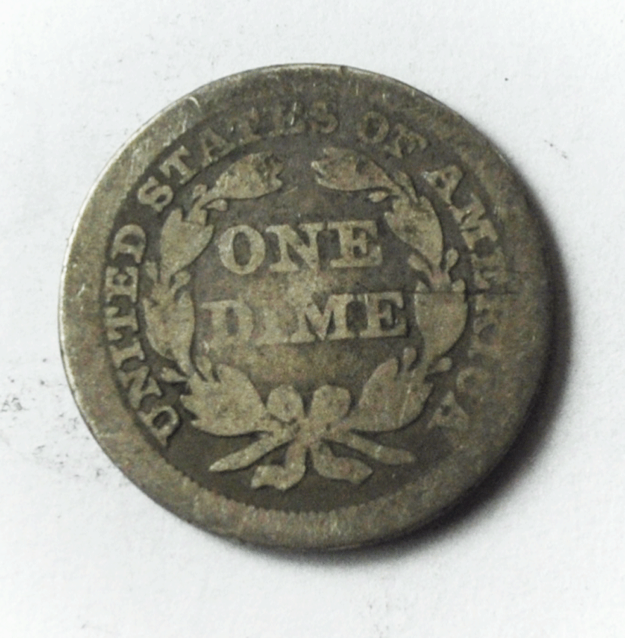 1853 Arrows 10c Seated Liberty Silver Dime Ten Cents US Philadelphia