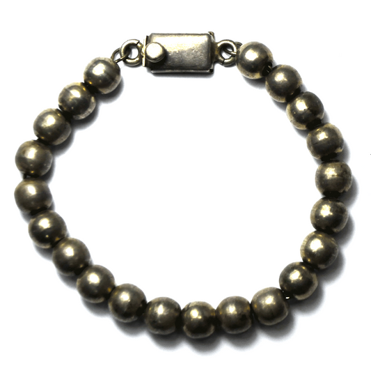 Sterling Silver Mexico Round Beaded Bracelet 8mm  7.5"   19g