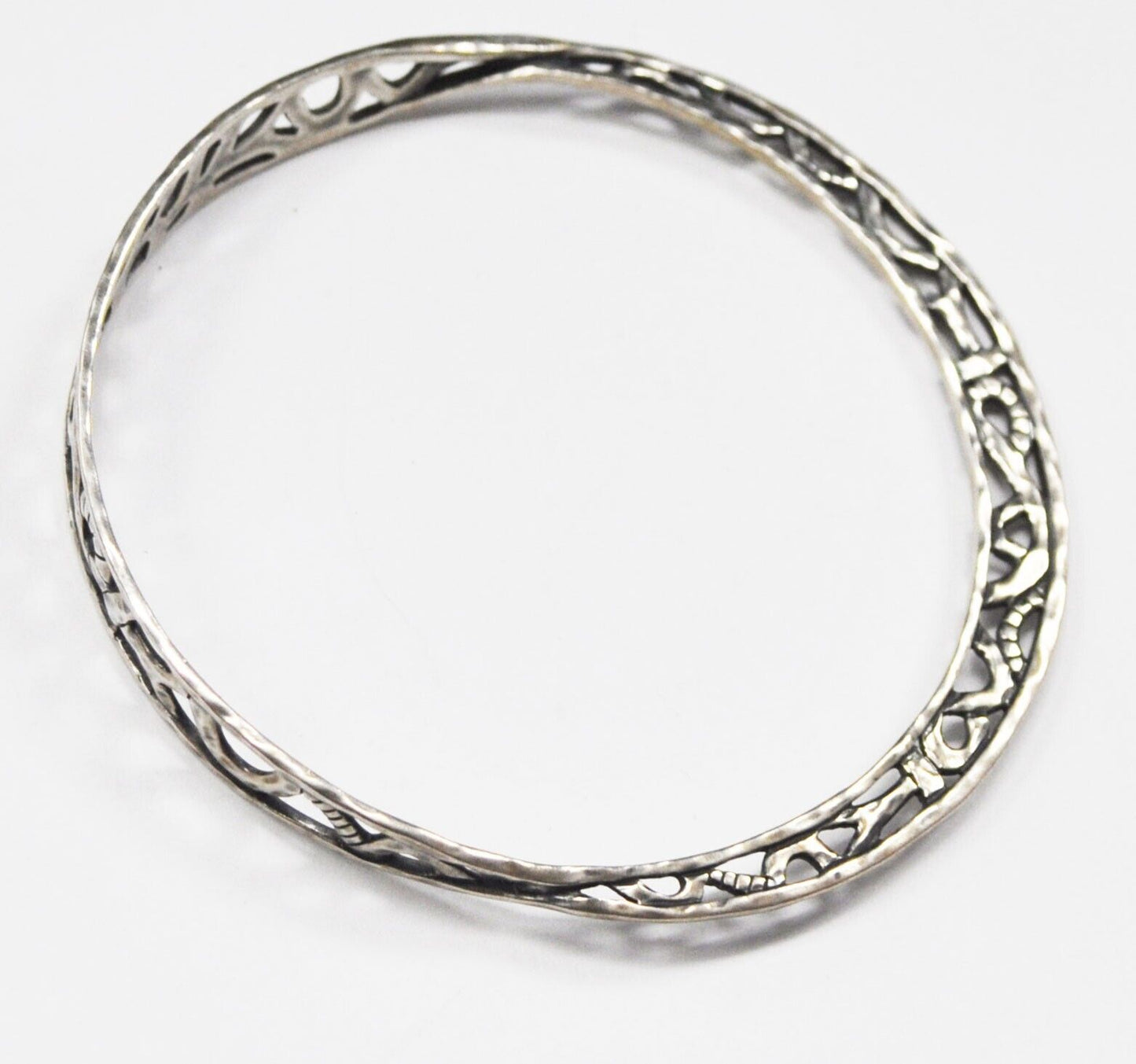 Sterling Silver Silpada Round Filigree Bangle Twist Bracelet B2784 2-3/4"