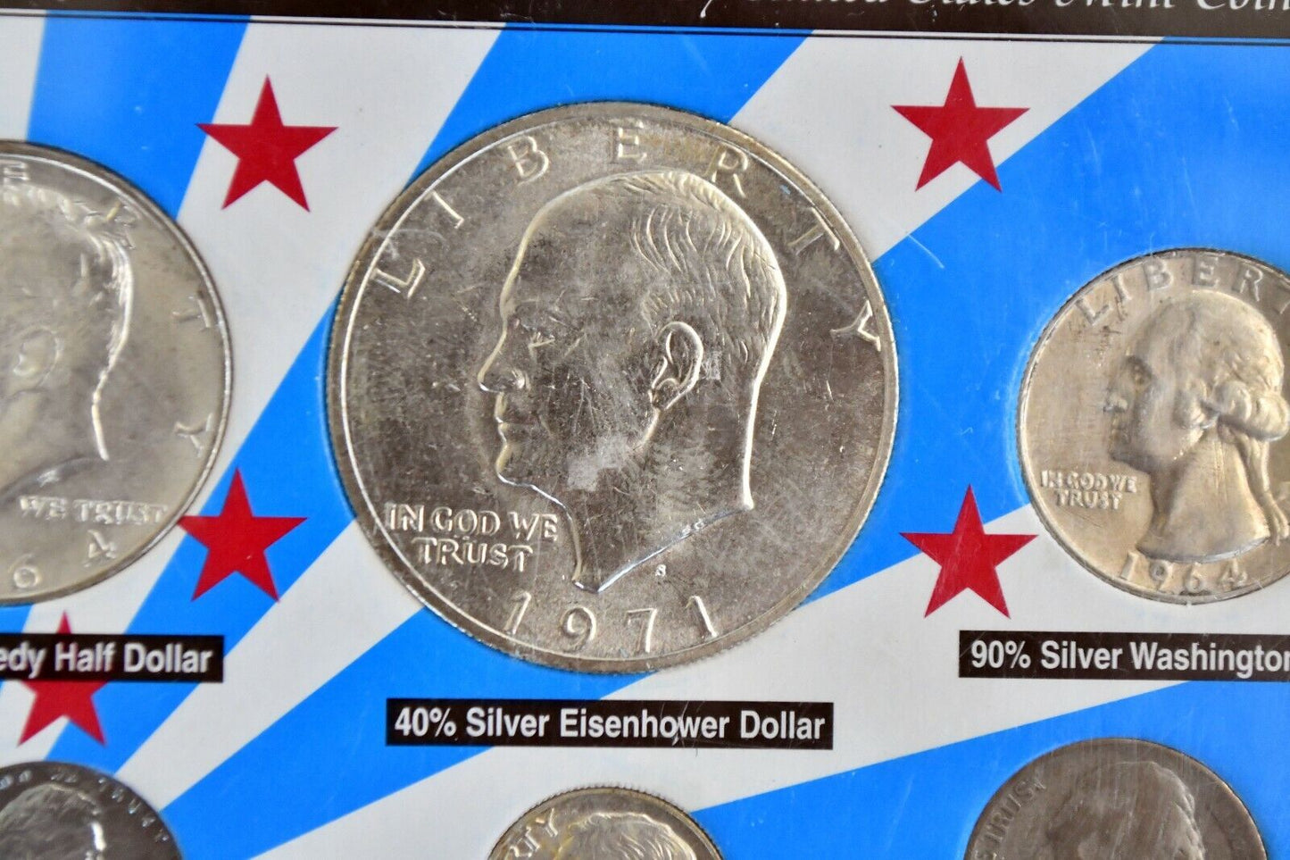 The Honored Presidents Coin Collection 6pc. 90%, 40% 35% Silver Coinage