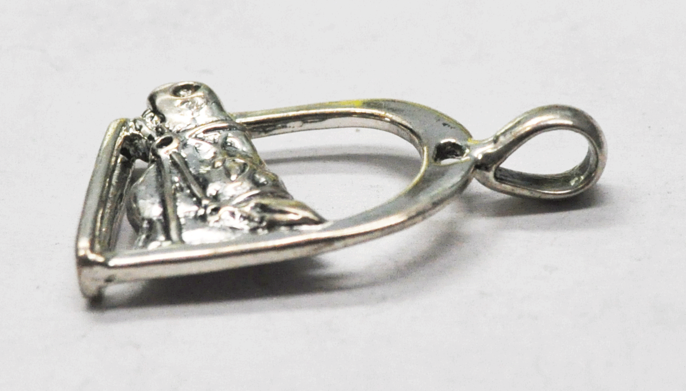 Sterling Silver Cloud Horse Head Bust Cutout Pendant 45mm x 30mm