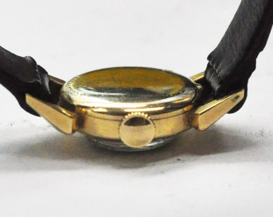Lady Elgin Black Knight Fancy Lugs Gold Filled Wristwatch Not Running 18mm