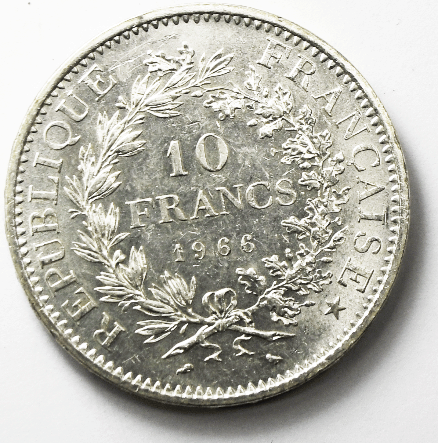 1966 France 10 Ten Francs Silver Coin KM# 932