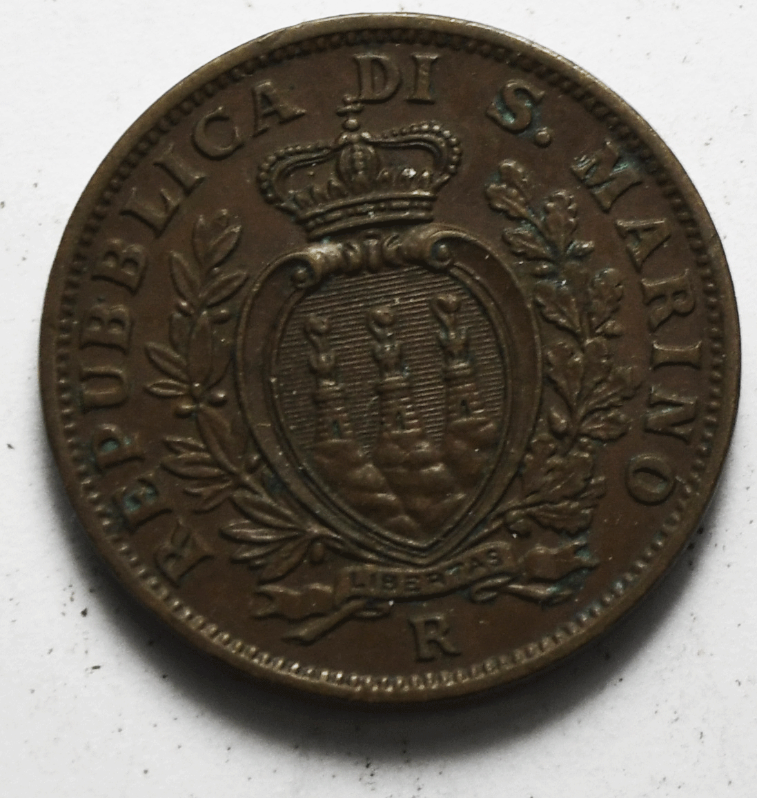 1937 San Marino Ten 10 Centesimi KM# 13