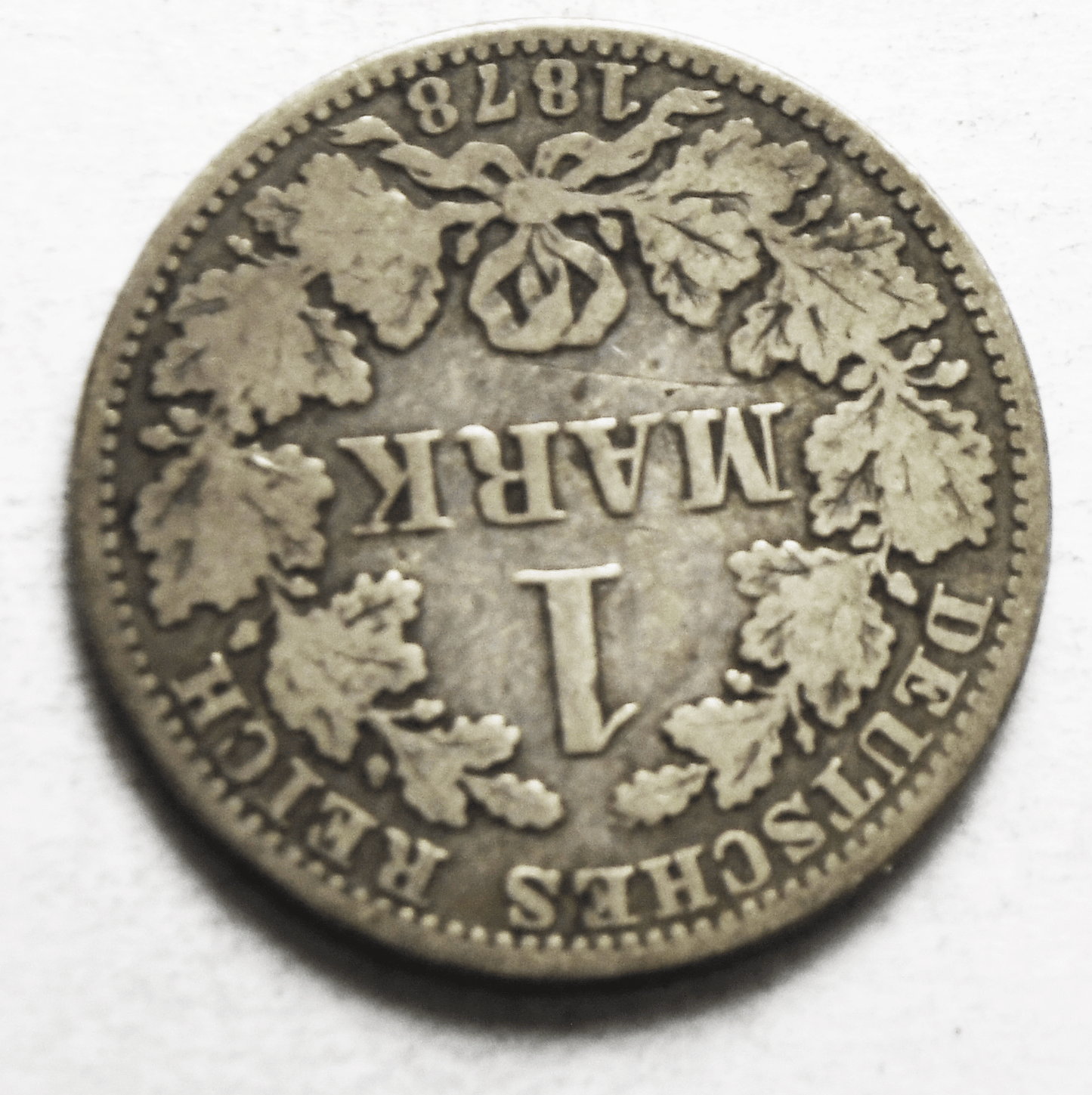 1878 A Germany Empire Silver One Mark KM# 7