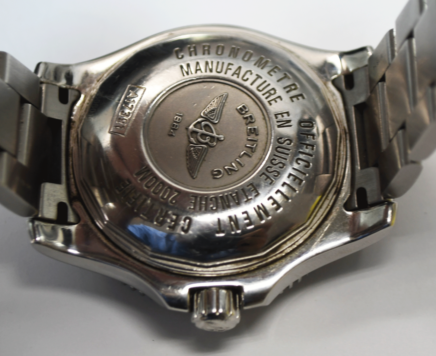 Breitling Super Ocean Automatic A17364 44m Stainless Orange & Black 8" Wrist