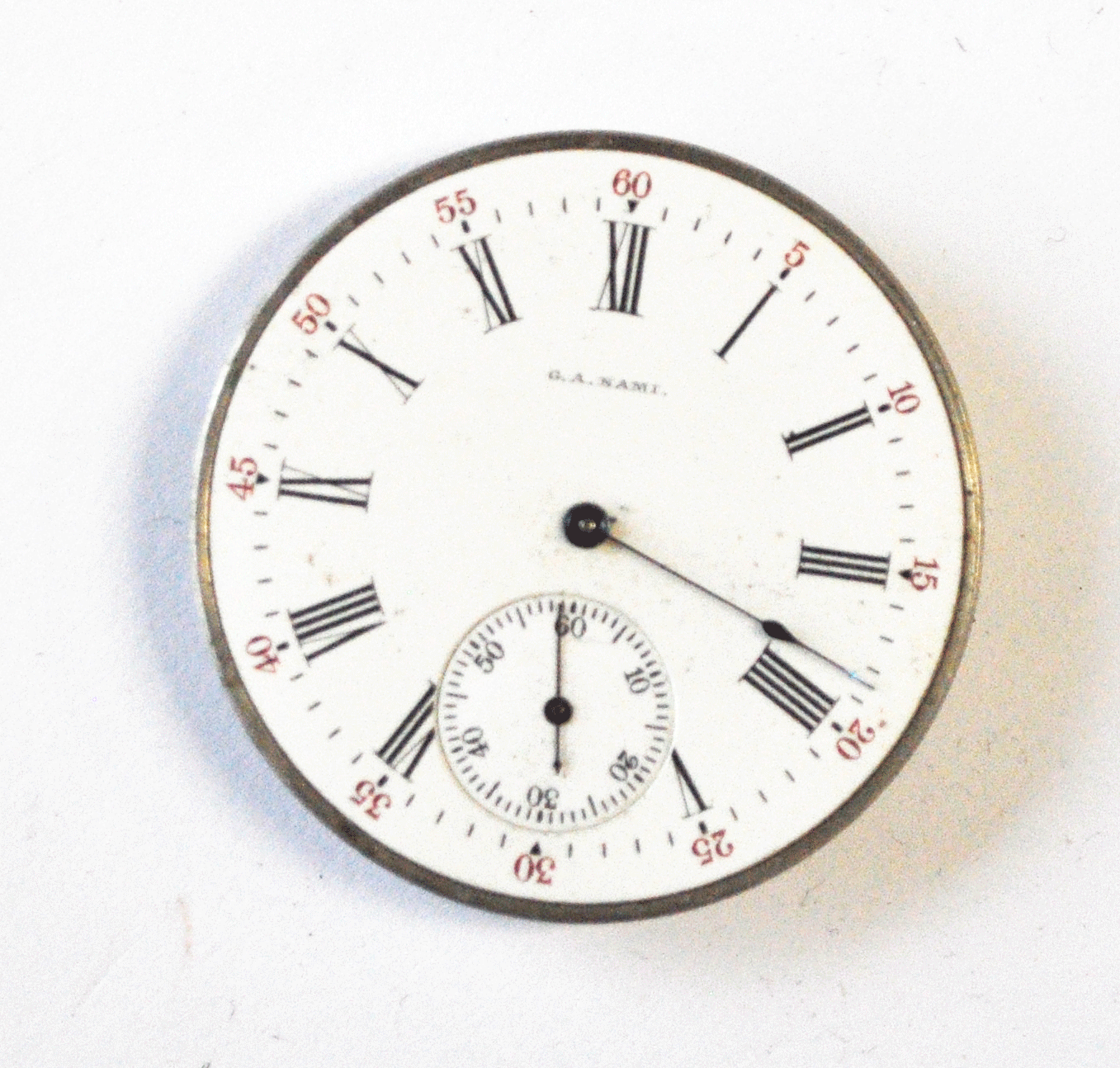 AWW Co Size 12 Grade 210 Pocket Watch Movement & G.A. NAMI Dial Parts Repair