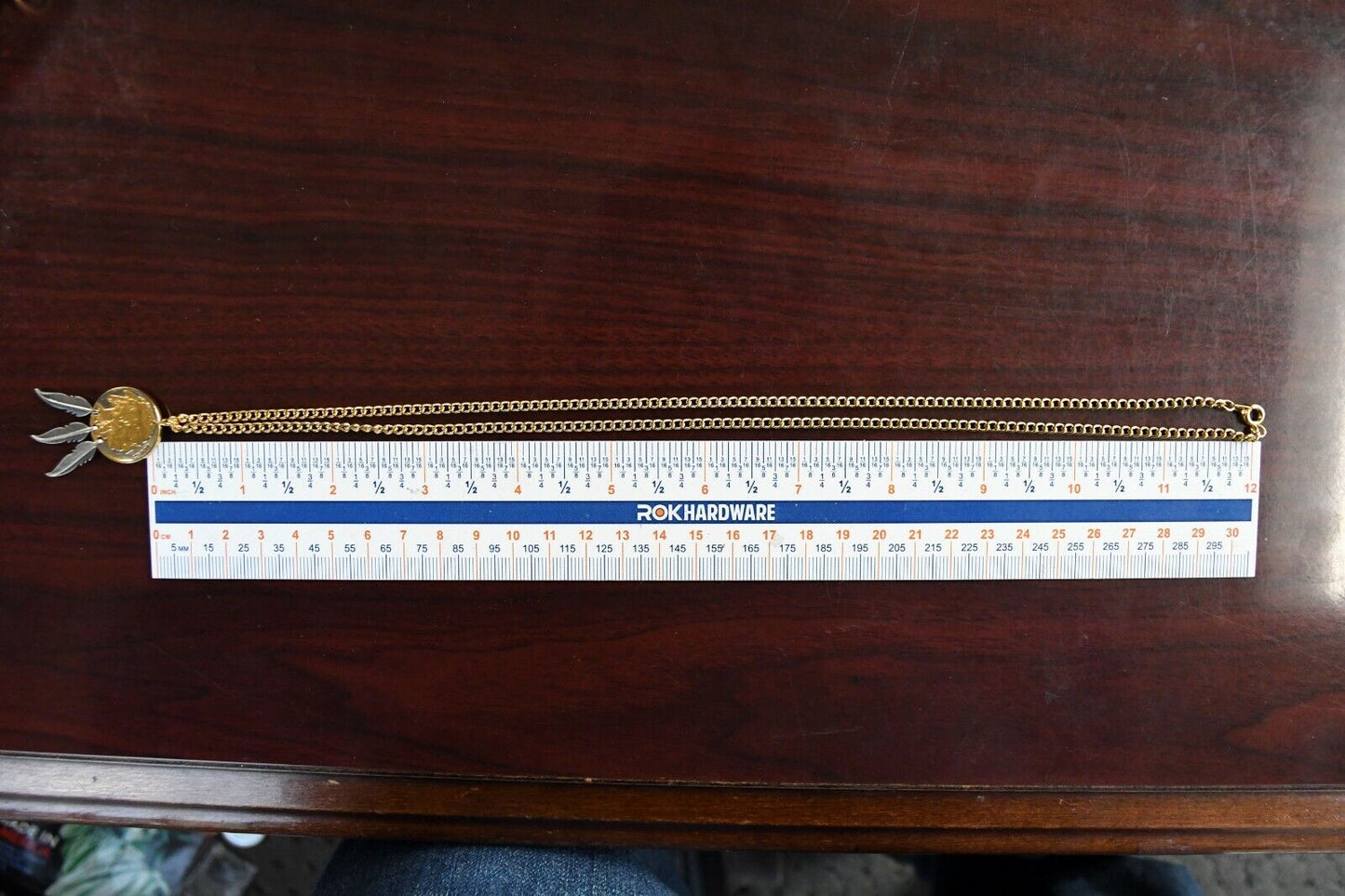 Two Tone Gold Wash 1936 Buffalo Nickel on 24" Gold Tone Necklace