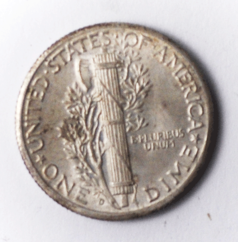 1945 D 10c Mercury Dime Ten Silver Cents Denver Uncirculated