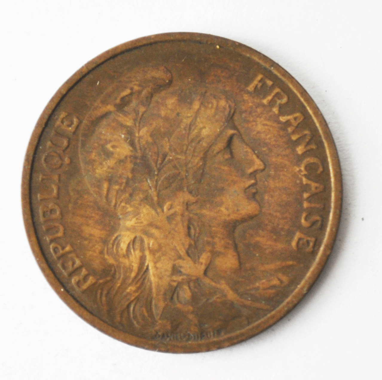 1914 France 5 Five Centimes KM# 842 Bronze Coin