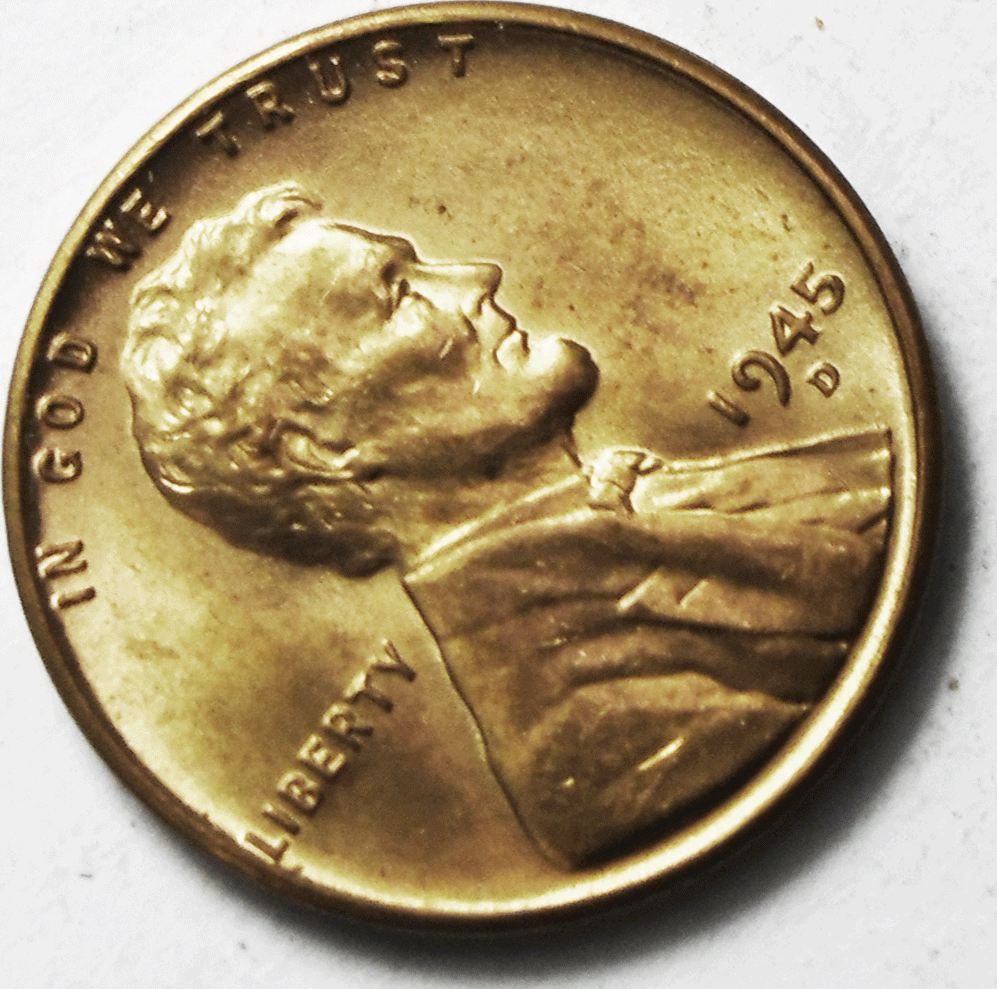 1945 D 1c Lincoln Wheat Cent One Penny Denver Brilliant Uncirculated