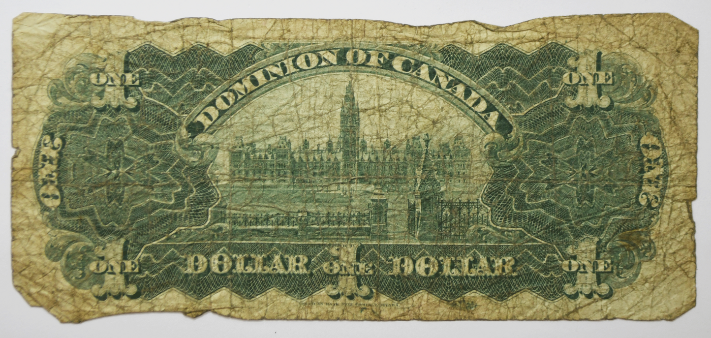 1898 $1 Dominion of Canada One Dollar Note Ottawa 160024