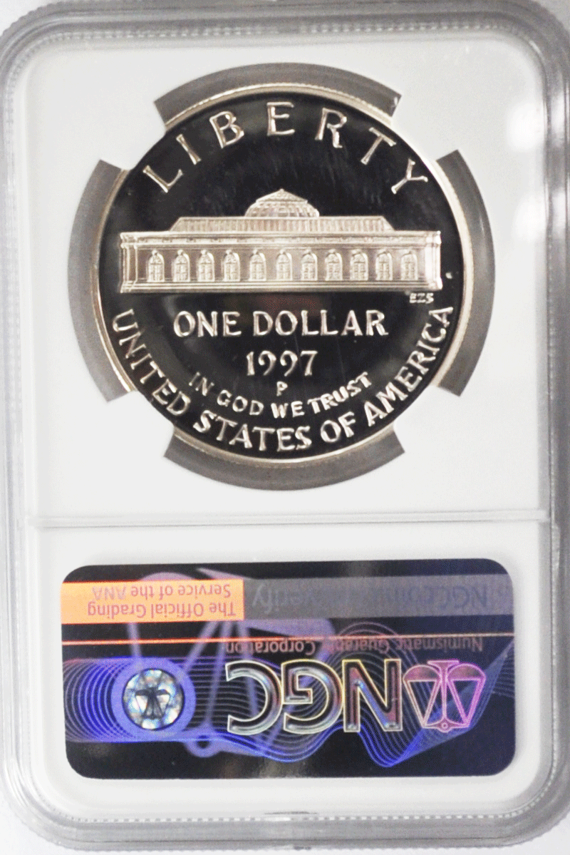 1997 P $1 Botanic Garden Commemorative Silver One Dollar PF69 UC NGC