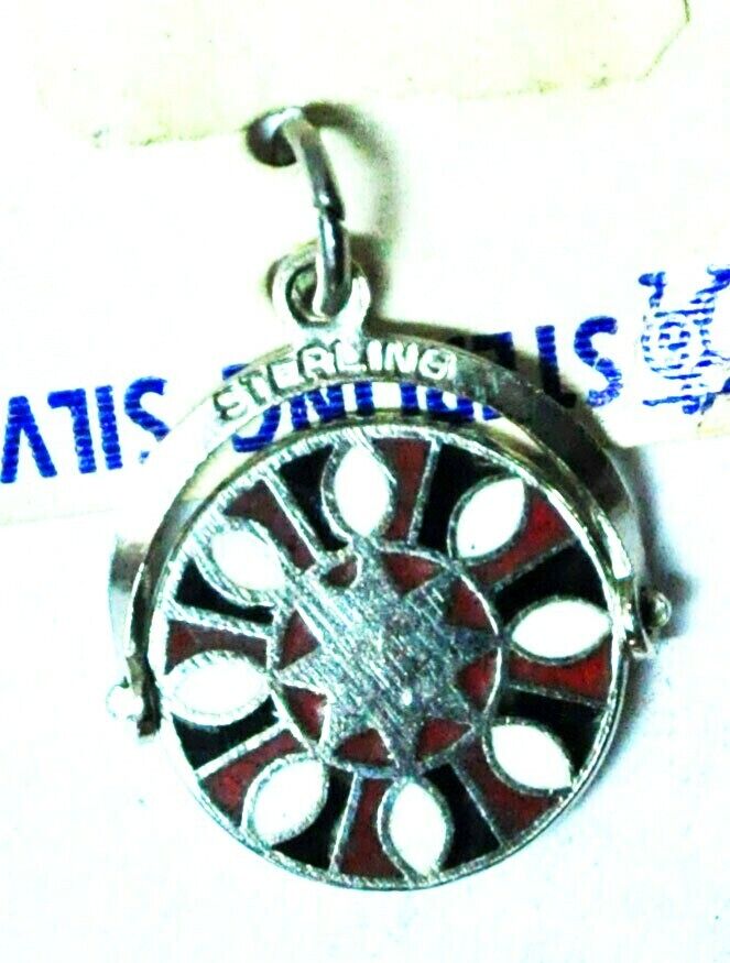 Sterling Silver Dutch Hex Symbol Charm Abundance Goodwill Carded 20mm x 17mm