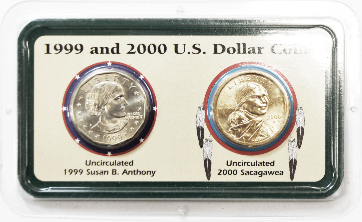 2000 P $1 Sacagawea One Dollar 1999 P Susan B Anthony Set Littleton
