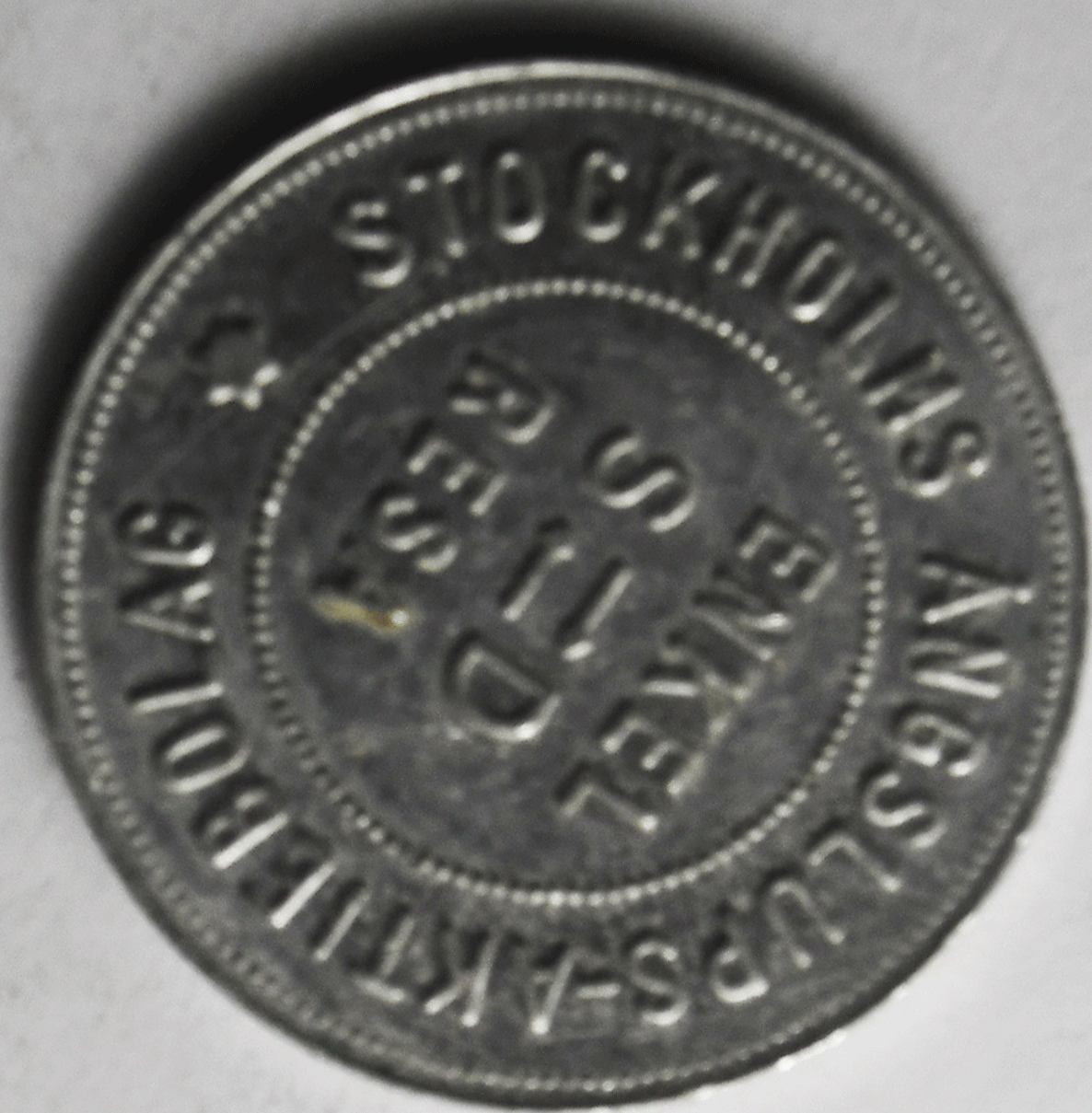 Stockholms Ångslups Aktiebolag Enkel S-D Resa Sweden Token Aluminum 23mm