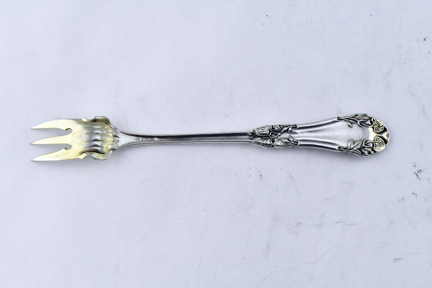 Marcell by International Sterling Silver Gold wash 5 3/8" Cocktail Fork .57 oz.
