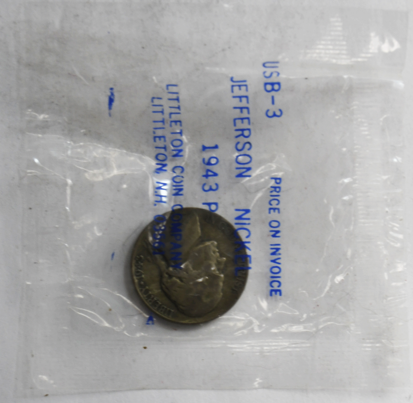 1943 P 5c Jefferson Nickel Five Cents Silver War Nickel Philadelphia